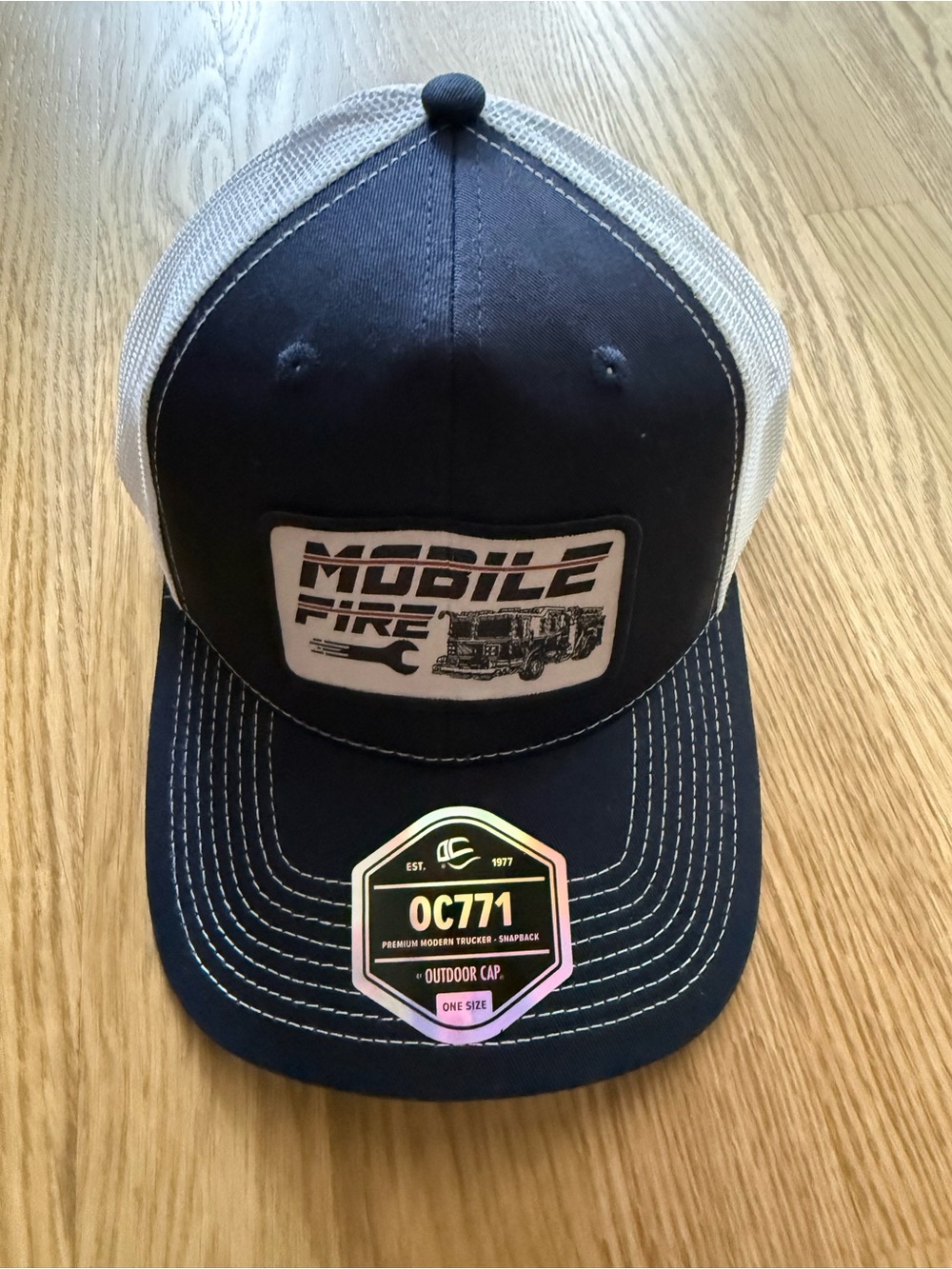 NWT Mobile Fire Patch Trucker Hat - One Size